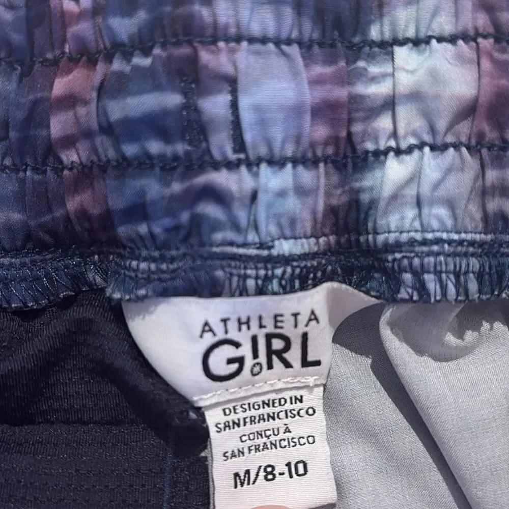Athleta GIRL SZ (8/10) medium tie-dye drawstring shorts